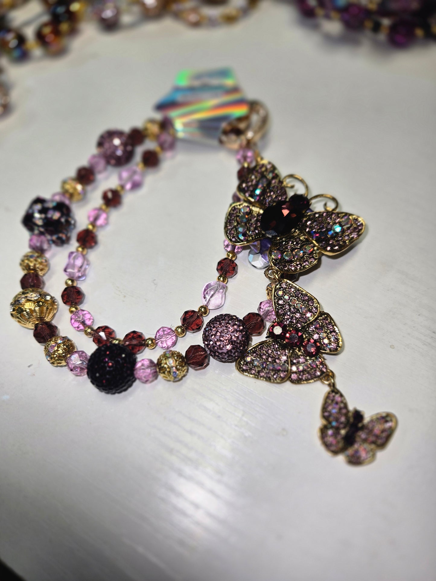 BCH 45 Purple Triple Butterfly Phone / Bag Chain