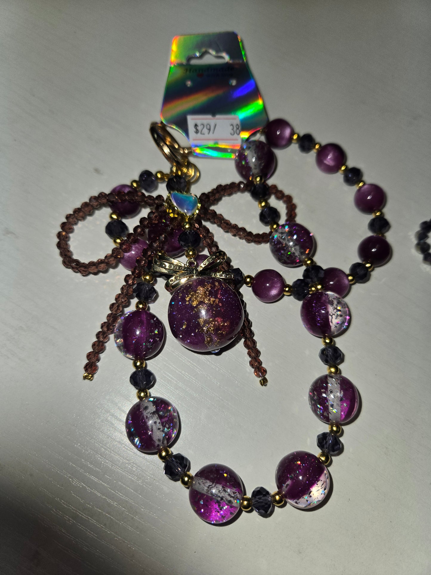 BCH 38 Purple bow Phone / Bag Chain