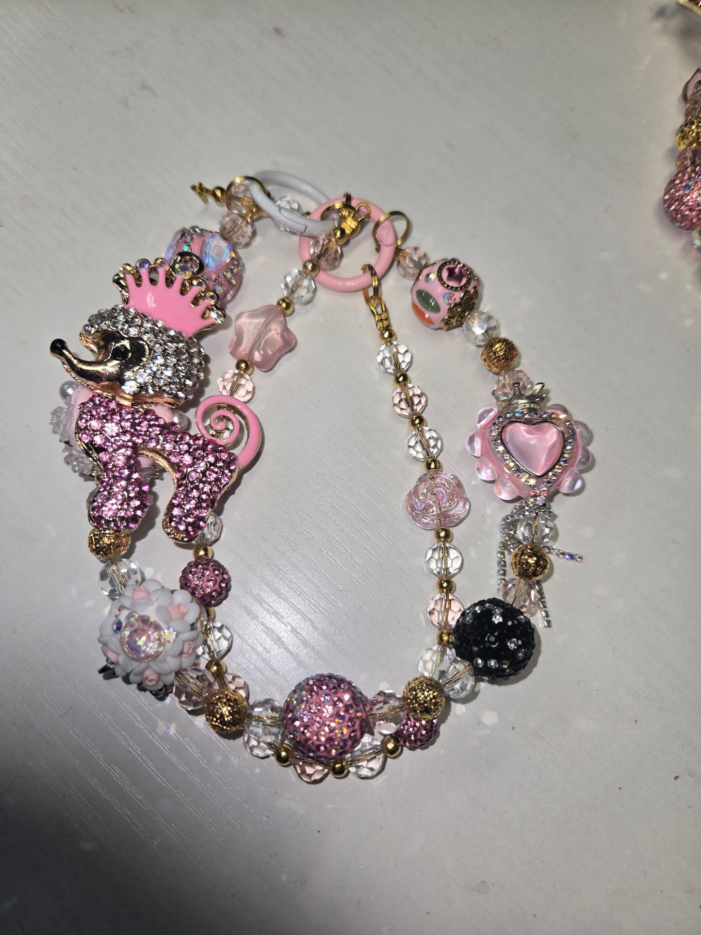 BCH 71 pink puppy Bag / Phone Chain