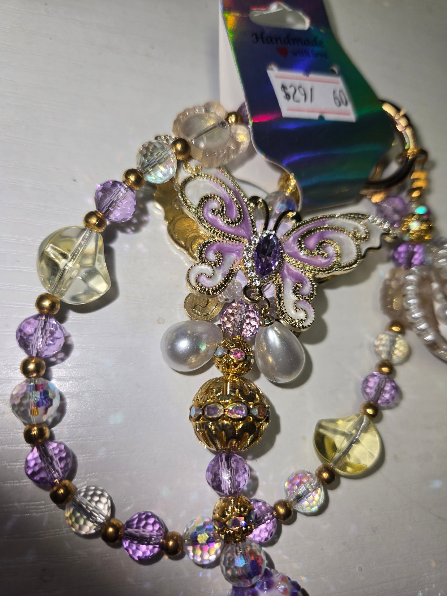 BCH 60 Purple butterfly heart