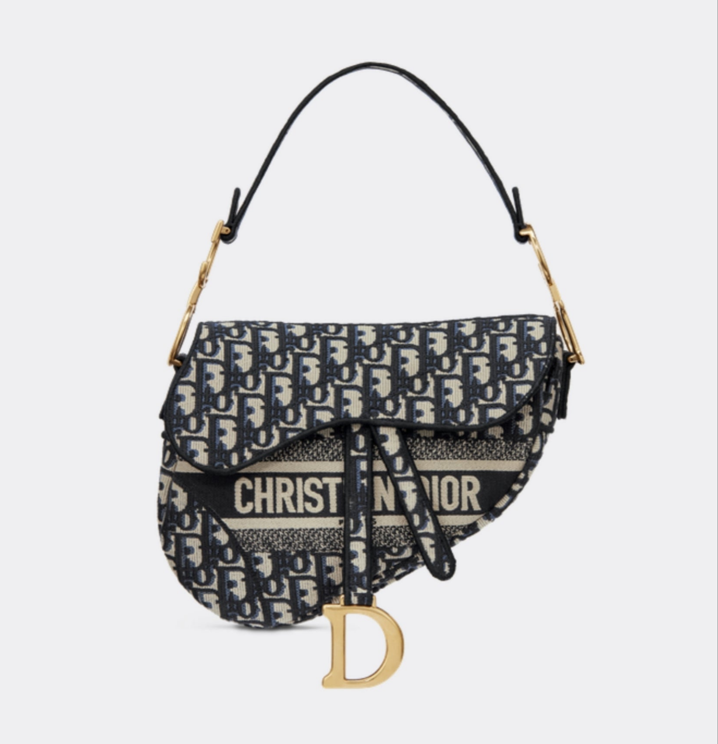 CD Saddle Bag Navy Blue Embroidered