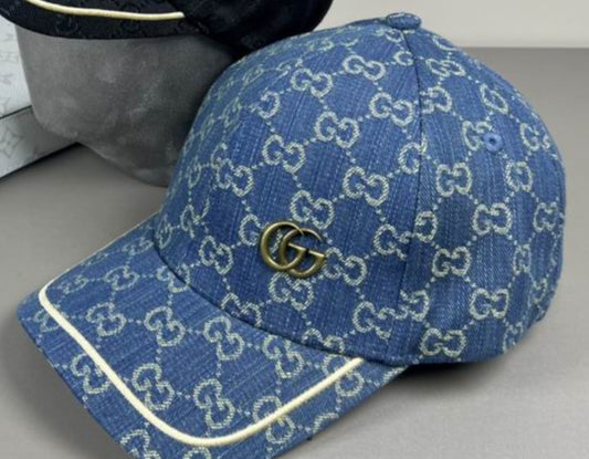 GU Designer Denim Monogram Cap 016