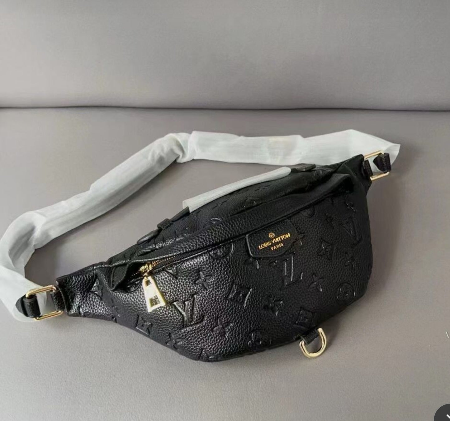LV Bum Bag Black Embossed 002