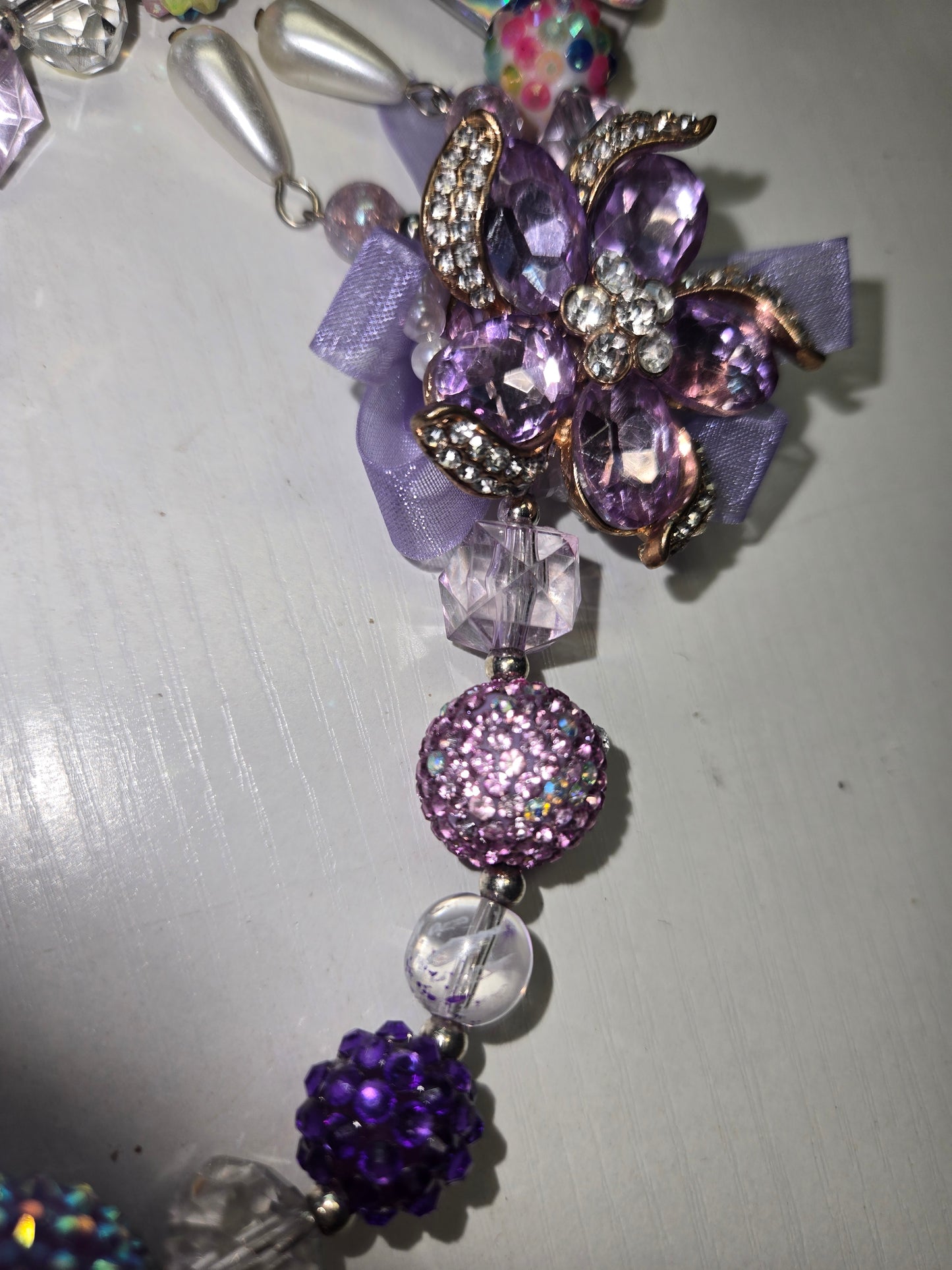 PCH 58 Purple  bling flower Phone / Bag Chain