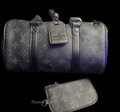LV 02 Monogram Eclipse Reverse Canvas City Keepall black hardware