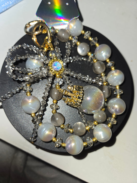 BCH 106 Gray Gold Marble  Crown Phone / Bag Chain