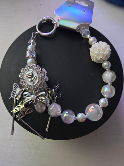 PCH 109 White / Silver Phone / Bag Chain