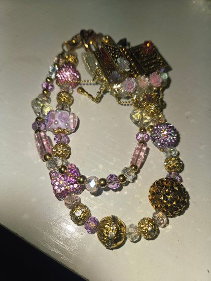 BCH 69 pink Lord's Prayer Bag / Phone Chain