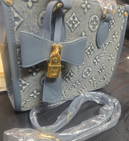 LV15 Medium On the Go Tote Denim