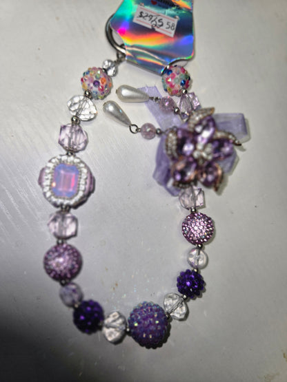 PCH 58 Purple  bling flower Phone / Bag Chain