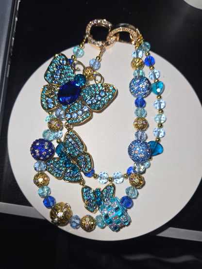 BCH  000 Blue 3 Butterflies Chain